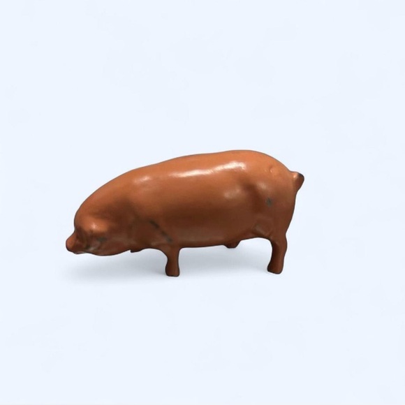Vintage Pink Tan Orange Miniature Toy Figurine Collectible Pig - Picture 1 of 10
